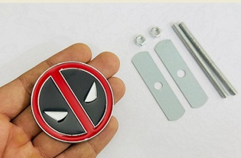 Auto MT Deadpool-3D Grill Logo (5.7cmx5.7cm)Car Bike Laptop Emblem 3D Badge Sticker Car Flywheel