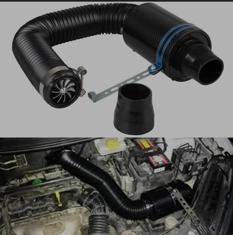 Auto MT Universal Induction Intake Pipe Carbon Heavy Air Filter, Car 3" Fibre Hose Kit Car Flywheel