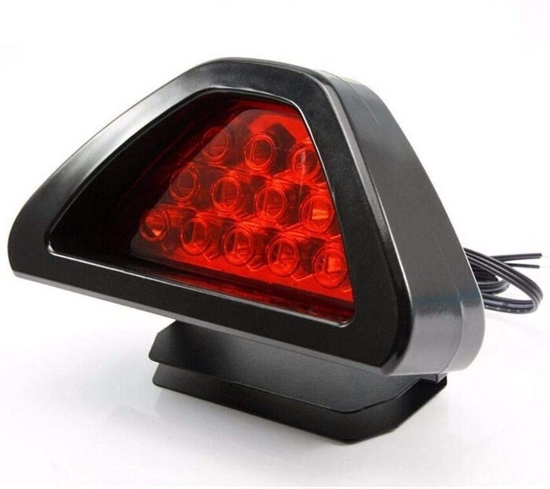 Auto MT RED Triangle Rear Brake light Universal Bike, Car Waterproof 12V 12 LED. Car Flywheel