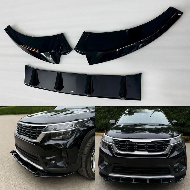 Auto MT ABS Quality Front Bumpe-Splitter Dedicated for Kia Seltos for New-Model. Car Flywheel