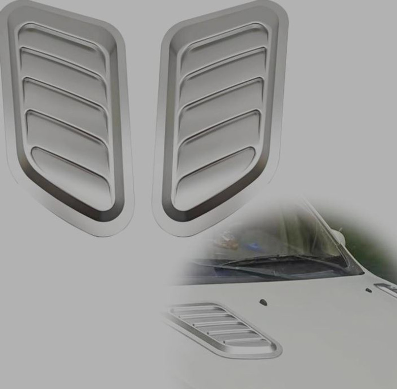 Auto MT 2PC BONNET SCOOP Styling Air Flow Intake Vent Cover Universal. SILVER Car Flywheel