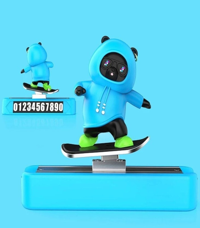 Auto MT BLUE Dashboard Item Sliding Skateboard Panda Figurine with Number. Car Flywheel
