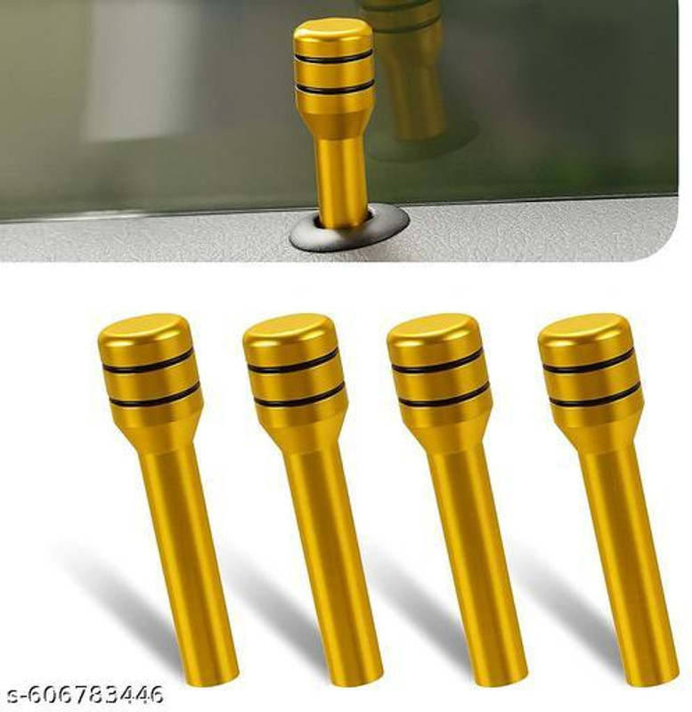 Auto MT Yellow 4 pcs,Car Door Lock Pin knob car, Accessories Universal For all Car . Car Flywheel