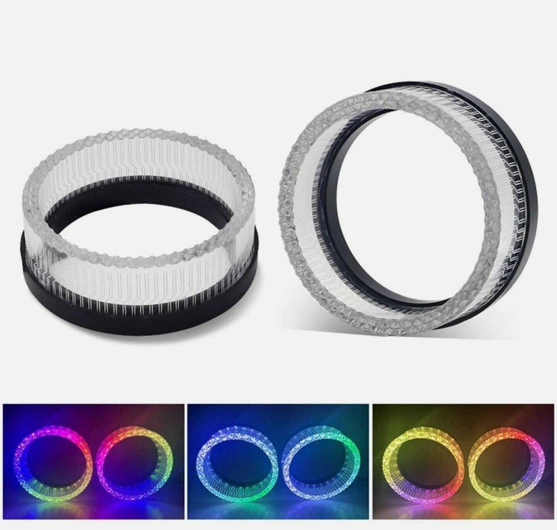 Auto MT 3inch RGB COB Ring DRL Light Android App Bluetooth Car Headlight Car Flywheel