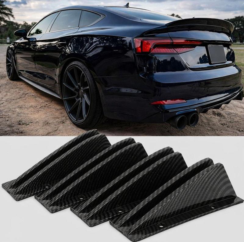 Auto MT 4PC Carbon Bumper Lip Rear Diffuser,Air Flow Enhanced Sport Stylish Universal. Car Flywheel