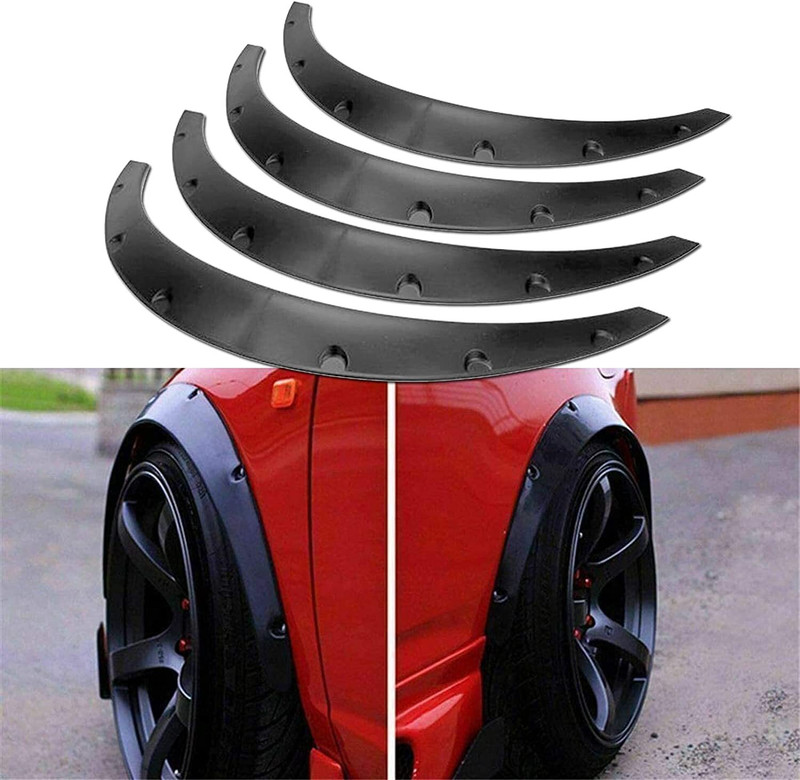 Auto MT 4PCS 3.5"/890mm Wheel Fender Flares Flexible Wide Body for car Universal Car Flywheel
