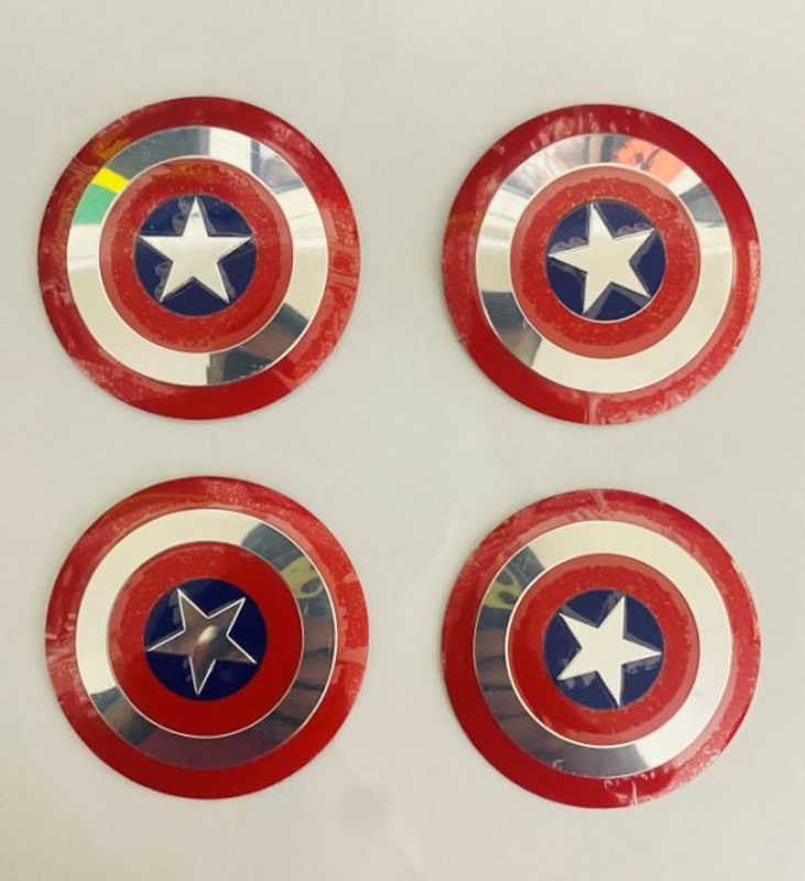 Auto MT 4pcs Captain America Logo Wheel Center Hub Cap Badge Universal CAR Car Flywheel