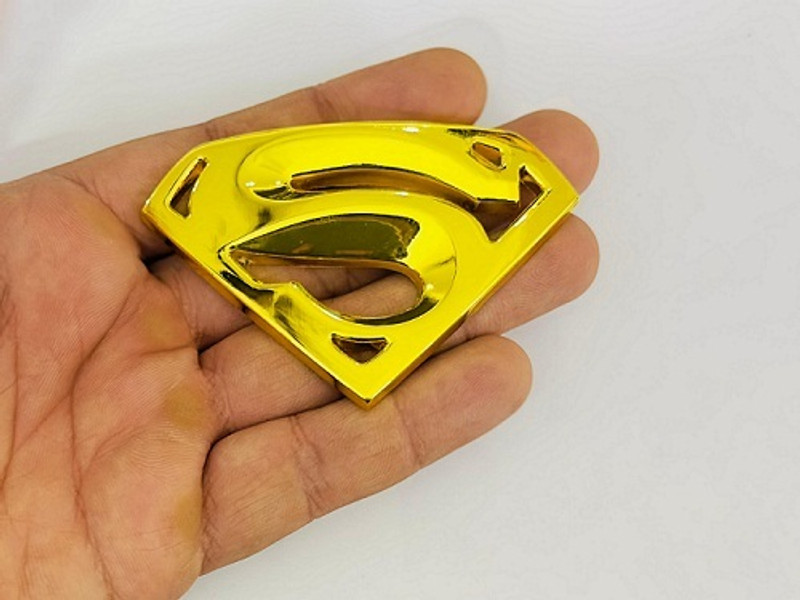 Auto MT SUPERMAN RED_Metal Logo (5.5cmx8.2cm) Car Emblem Auto Racing Sticker Car Flywheel