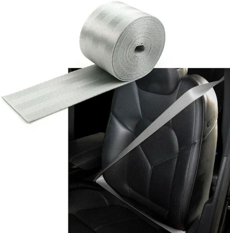 Auto MT GREY 3.6M Car Seat Belt Webbing Safety Strap Seat Lap Retractable Nylon Kit Car Flywheel