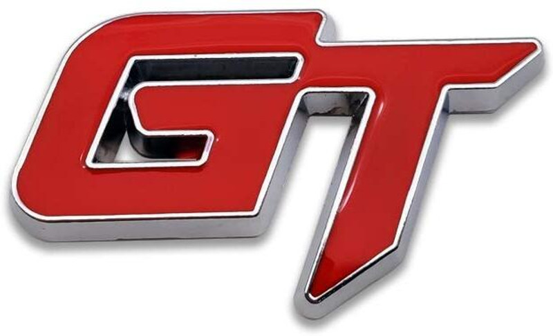 Auto MT GT RED METAL Logo 6.4cm x 3.8cm Car Emblem 3D Badge Sport Sticker Car Flywheel