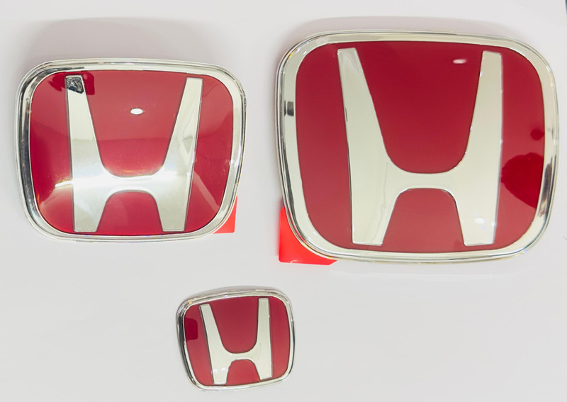 Auto MT RED Honda JDM Emblem 10cmX12cm Logo Badge ABS Car emblem Stylish Car Flywheel