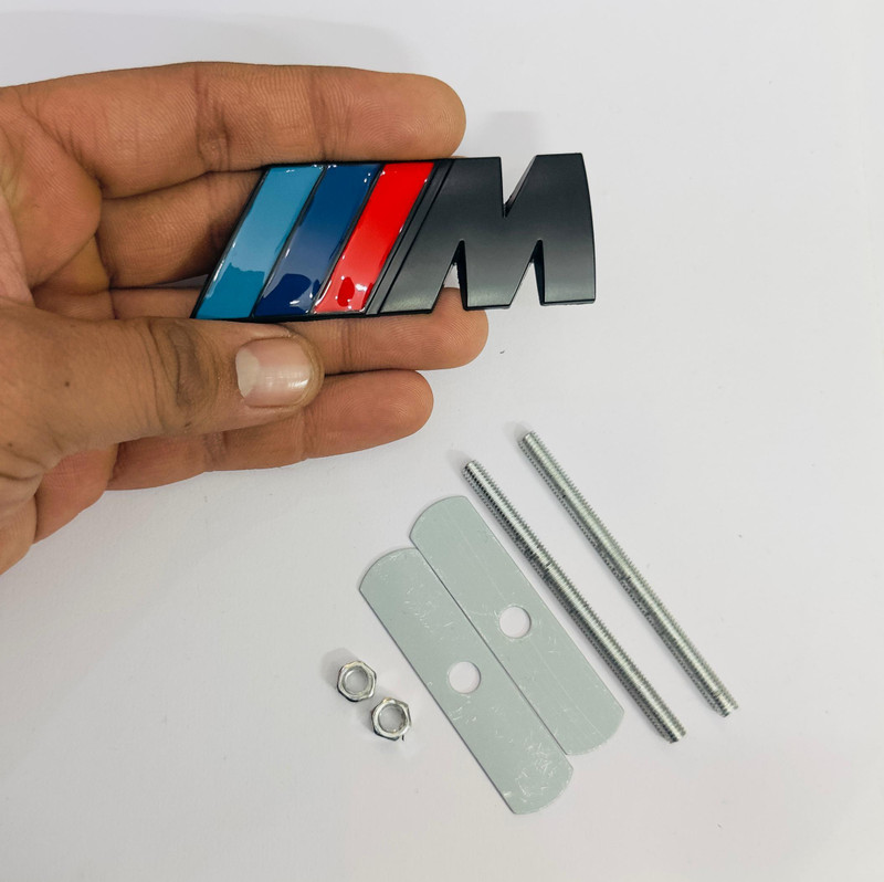 Auto MT M Power 3D Metal Grill Logo (8.5cmx3.5) For Car&Bike Grill 3D Badge Decal. Car Flywheel
