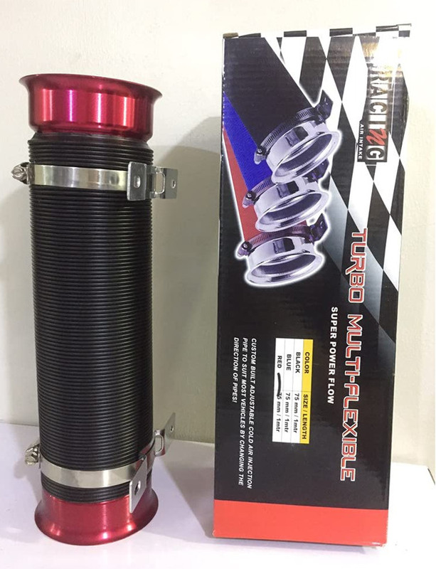 Auto MT Car Turbo Flexible RED Cold Air Intake Pipe Tube Duct KIT Intake Inlet. Car Flywheel
