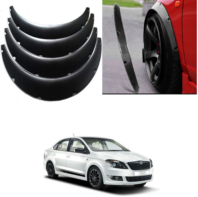 PRTEK Universal Fit 2.75 Inch Flexible Fender Flares Wheel Arches- Set of 4_RH202 Car Flywheel