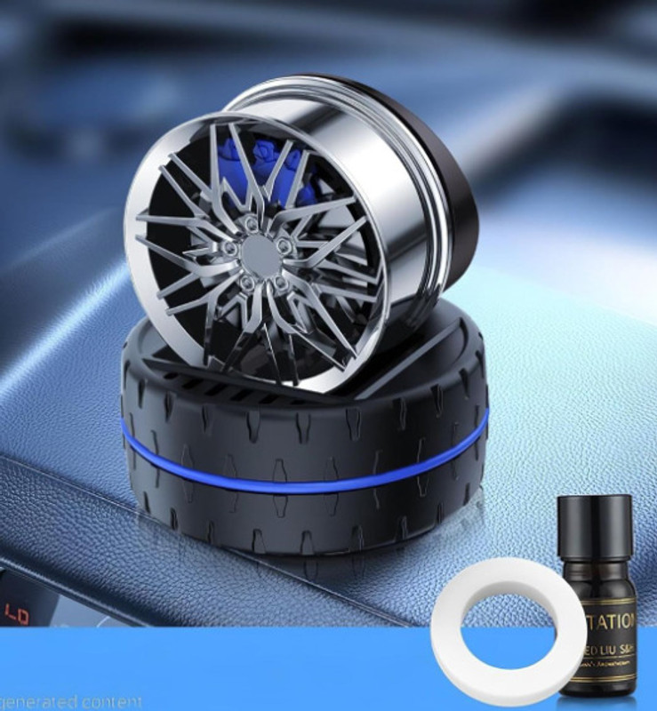 Auto MT Silver Solar Automatic Revolving Alloy Wheel Perfume Air-Freshener For Car Decor Car Flywheel