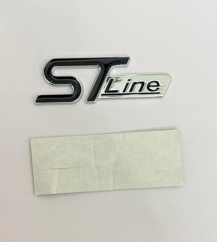 Auto MT BLACK-CHROME ST Line Sticker Metal 3D Logo(7.2cmX2.2cm)3D Sticker Universal. Car Flywheel