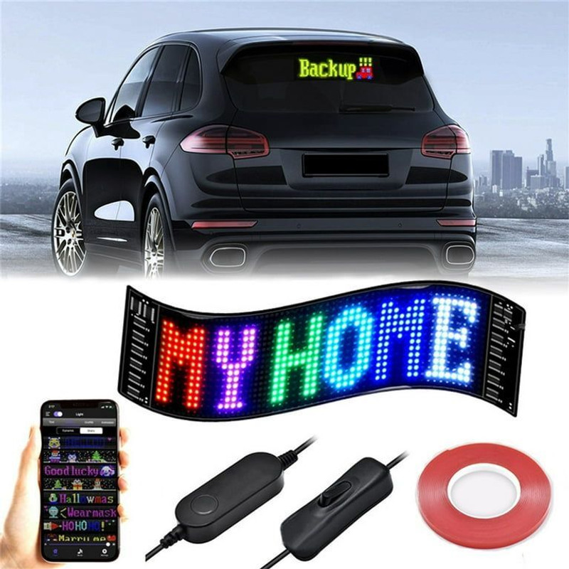 Auto MT LED Matrix 20X64+ LED Flexible Panel Display Bluetooth App Customizable for Car Car Flywheel