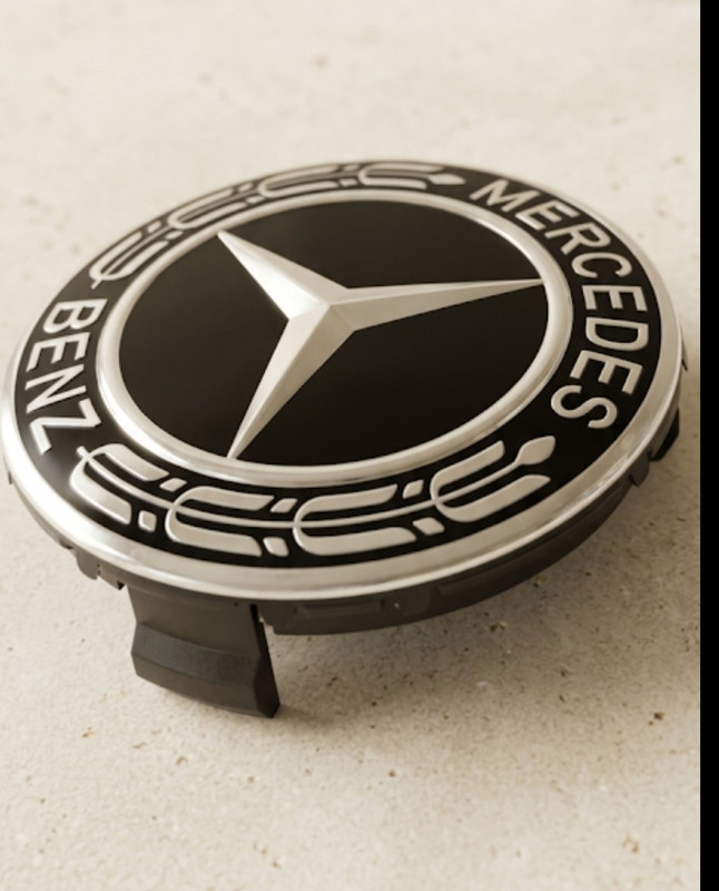 ARK Oem Quality Wheel Cap/Wheel Cap Hub for Mercedes Black with Chrome 1Pc 75MM Car Flywheel