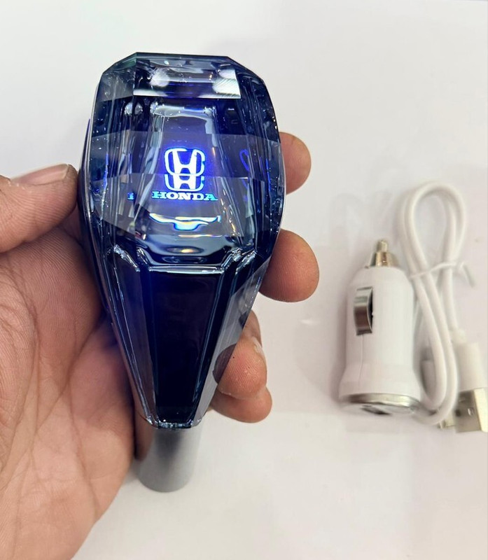 Auto MT 1PC Crystal Car Gear Shift Knob Car LED Handball Compatible with Car HONDA, Car Flywheel