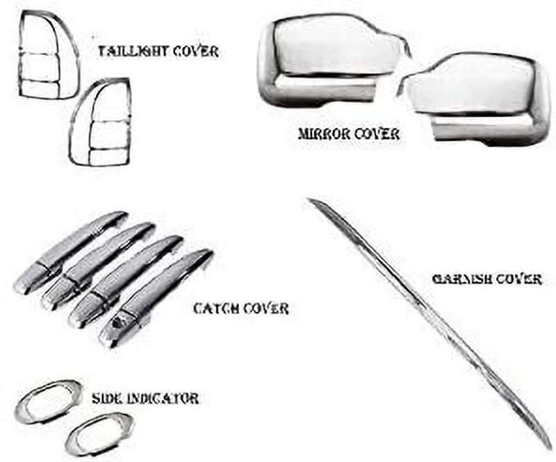 ACECART chevrolet TAVERA CHROME KIT Chrome Chevrolet Tavera Front Garnish Chrome Chevrolet Tavera Front Garnish