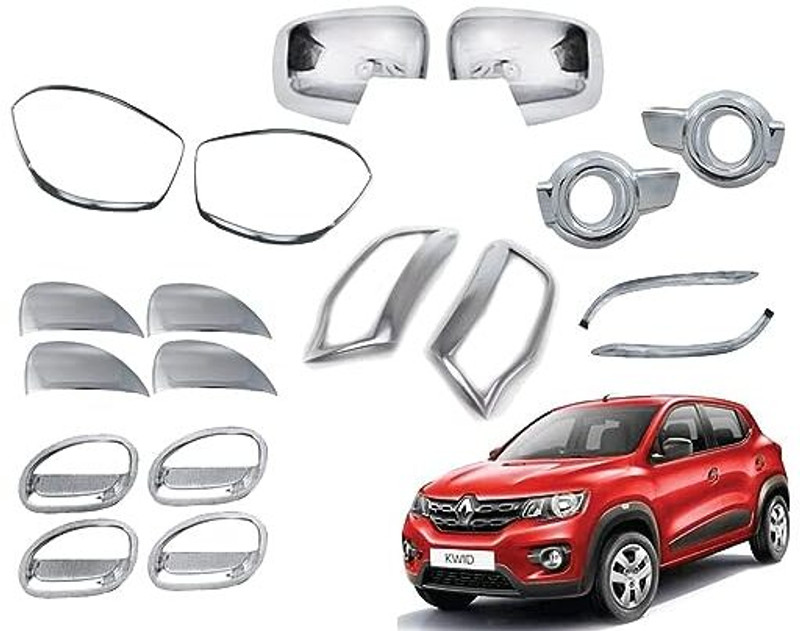 STARX Exterior Chrome Accessories Combo Kit For Kwid Type-1 (2015-2019) 17Pcs-1 Chrome Renault Kwid Rear Garnish