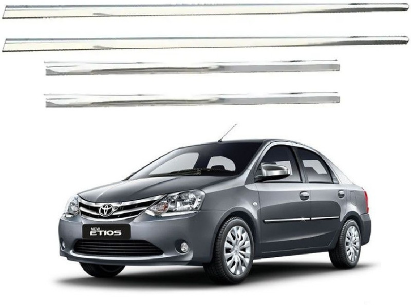 AutoZeal Lower Window Garnish (Chrome) Set of 4 For Toyota Etios All Model Chrome Toyota Etios Side Garnish