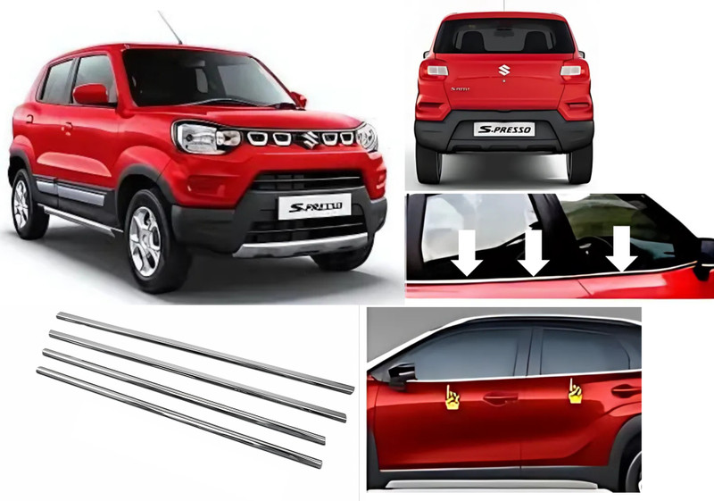 Ad chrome Stainless Steel Lower Window Garnish For SPRESSO 4pcs/Set Chrome Maruti NA Side Garnish