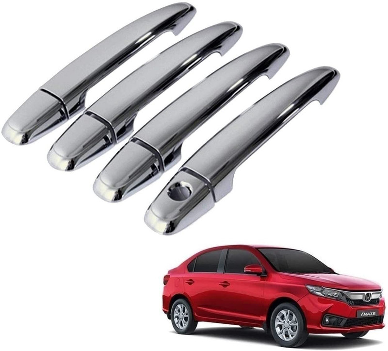 ROSHNEER ENTERPRISES RE1010-CHROME DOOR HANDLE LATCH COVER SET OF 4 Pcs FOR AMAZE (2018-2024) Chrome Honda Amaze Side Garnish