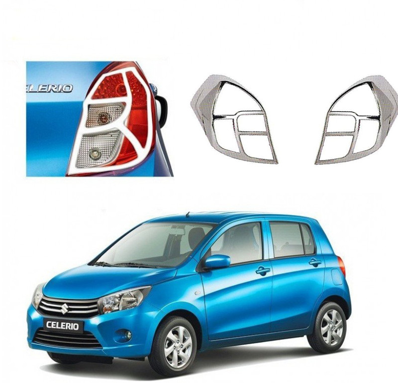 Bubu Car silver Plated chrome Tail light cover for Maruti Celerio Car (set of 2) Chrome Maruti Celerio Rear Garnish
