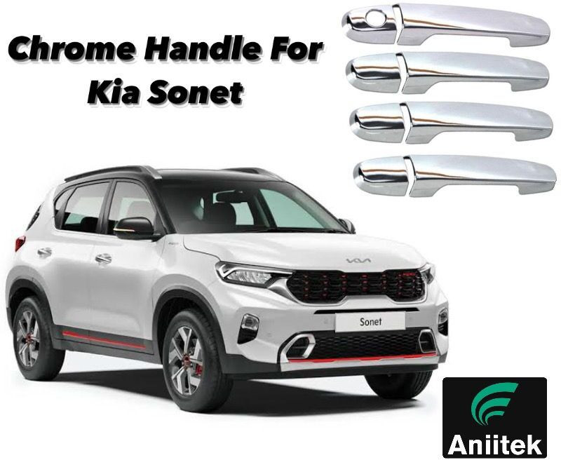 ANAYA G FULL Chrome Door Grab Handle Car Cover Kia Sonet Chrome, Glossy Kia NA Side Garnish