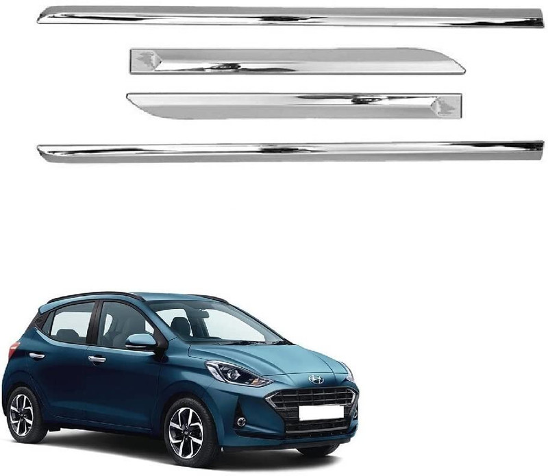 CARSHADE Full chrome side beading Moulding Compatible for i10 model Chrome Hyundai NA Side Garnish
