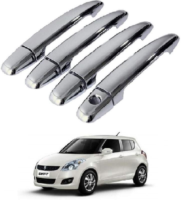 ROSHNEER ENTERPRISES RE10264-CHROME DOOR HANDLE LATCH COVER SET OF 4 Pcs For SWIFT (2011-2017) Chrome Maruti Swift Side Garnish