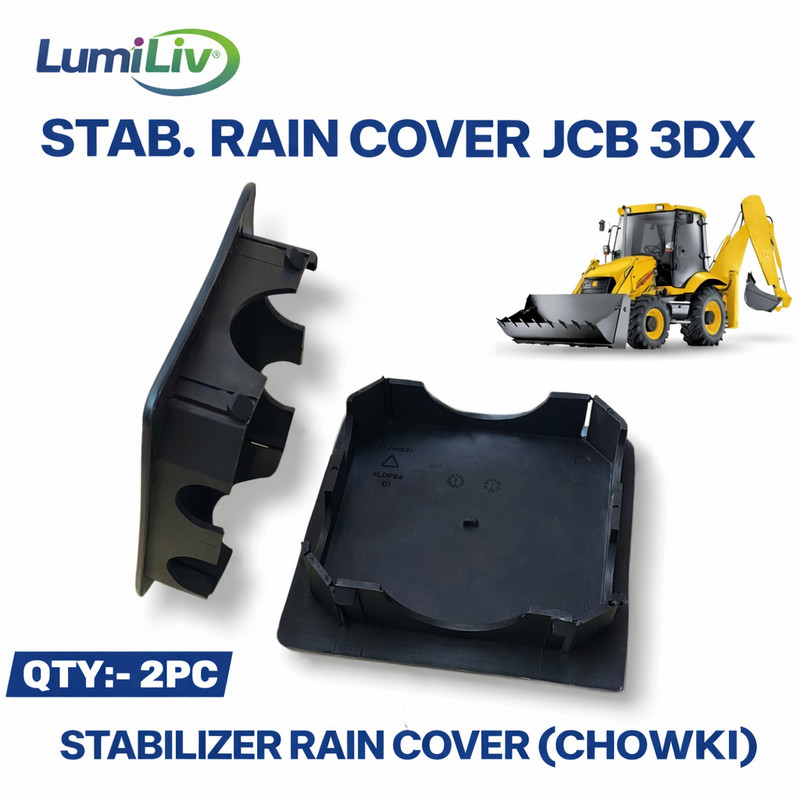 LumiLiv Stabilizer Rain Cover for JCB 3DX| Chowki Cover | Water & Dust Resistant | 2 Pcs Car Glove Box(Black)