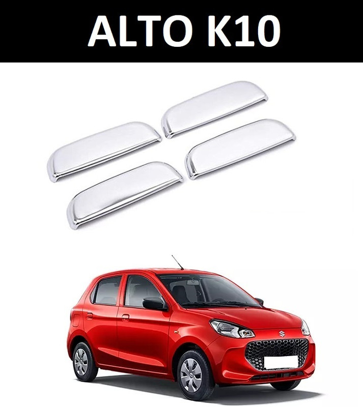 Autoxygen Maruti Suzuki Alto K10 Car Chrome Plated Front and Rear Door Handle Cover Car Grab Handle Cover
