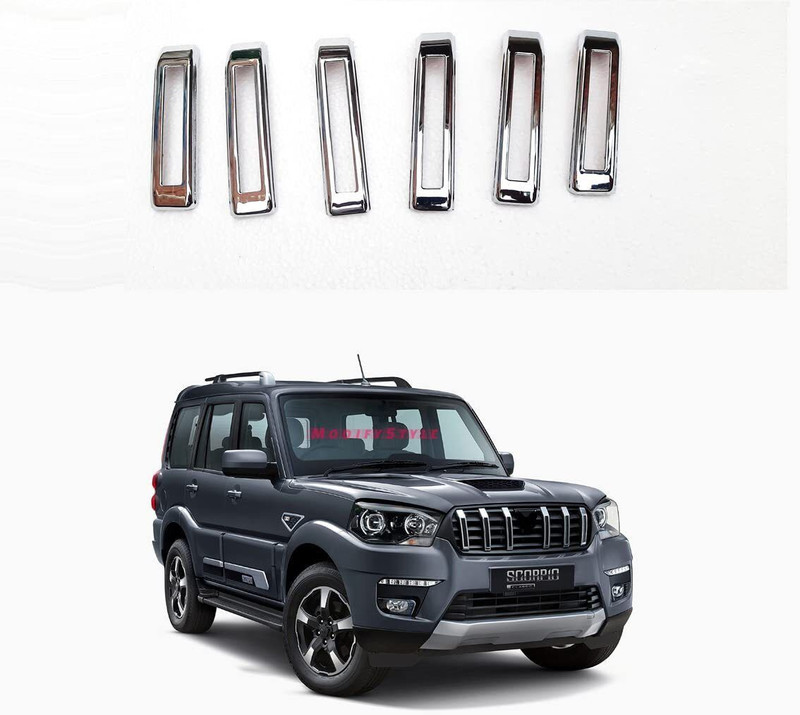 Uneestore Car Front Grill Ring Chrome cover for Mahindra Scorpio Classic 2022 Onwards (Set of 6) Car Grill Cover(Plastic Mahindra Scorpio)