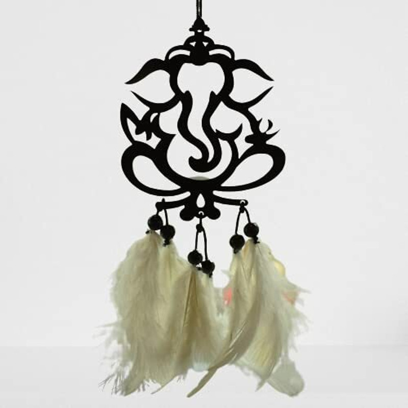 NIRMATSARAY Dream Catcher Ganesh Hanging Car Showpiece Decoration Good Vibes Positive Energy Car Dashboard tray(1 L)