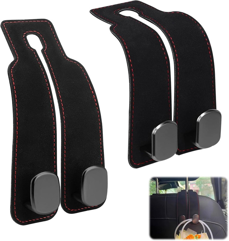Deoxys Double Hook Holder, Car Purse Hook, Back Seat Headrest Hanger Car Side Seat Catcher(10 L)