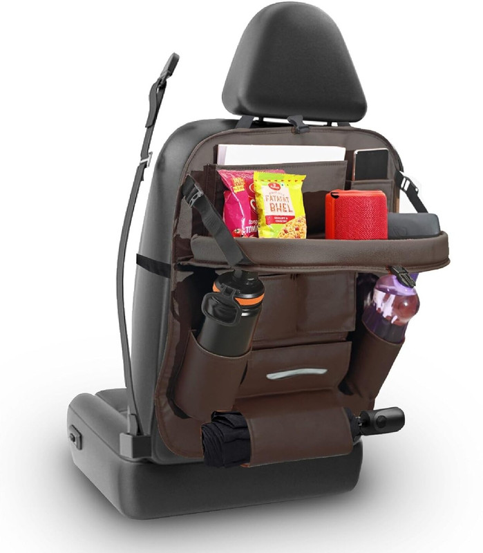 HOMESO Auto Car Automobiles Back Seat Organizer With Foldable Dining Table Tray Car Multi Pocket(7.4 L)