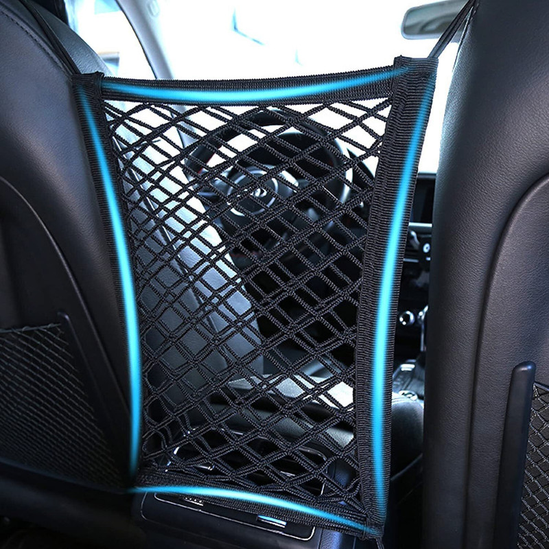 Lufarp Seat Back Net Bag, Barrier of Backseat Pet Kids,Cargo Tissue Purse Holder Car Single Pocket(10 L)