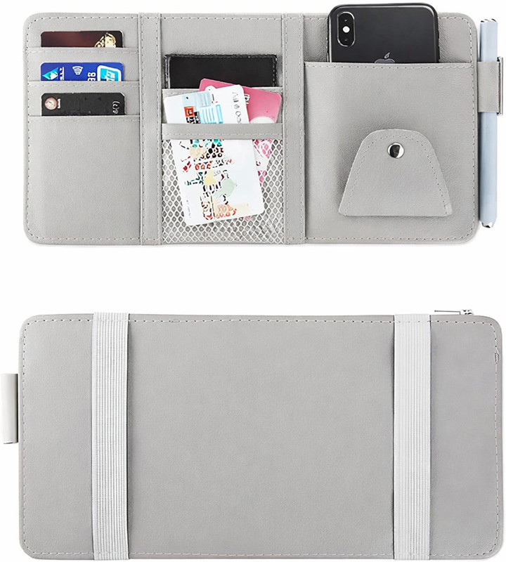 AA ENTERPRISE Premium PU Leather Car Visor Organizer Car Multi Pocket(1 L)