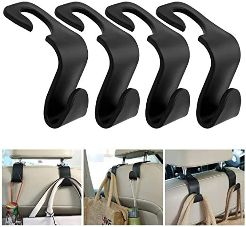 Drasert Car Backseat HeadRest Hook/Hard Plastic Hanger for Grocery, Handbags,Coat,Purse. Car Side Seat Catcher(10 L)