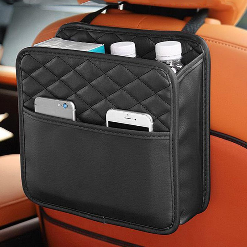 Jiyancreation Car Organizer Bag Headrest Hanging Pouch Back Seat Storage for Car Essentials Car Storage Bag(1.01 L)