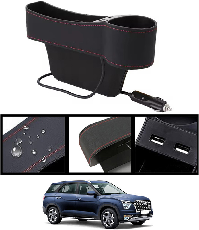 MATIES Waterproof Car Side Seat Black Organizer With Cigrette Lighter-008 Car Side Seat Catcher(0 L)