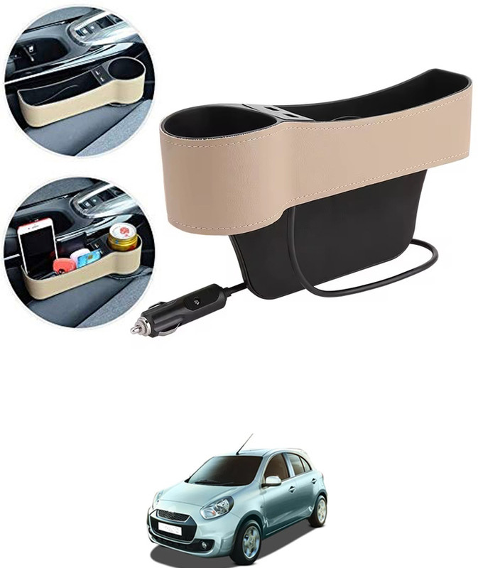 MSNP Seat Gap Organizer Front Seat with Stroge Funtion & Usb Ports For Car 172 Car Side Seat Catcher(0 L)