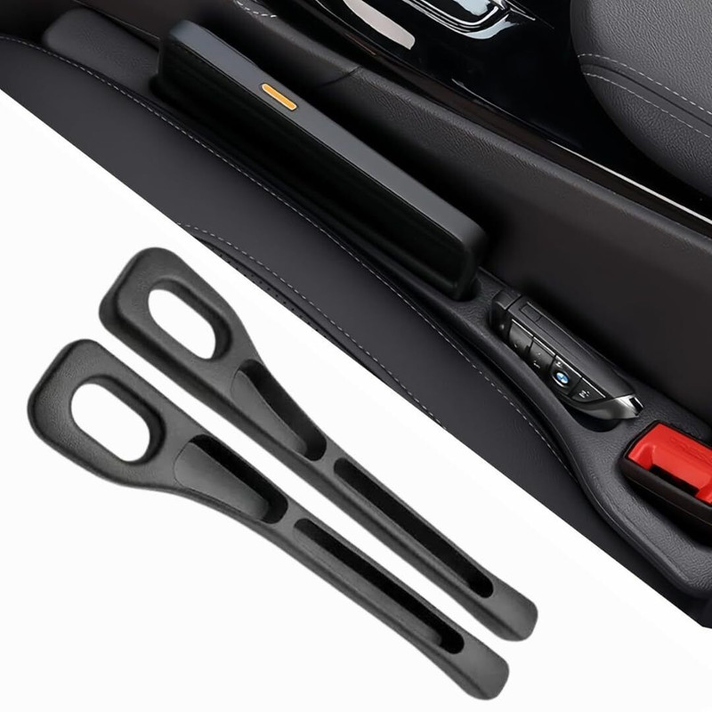 NESTIFY 2 Pcs Car Seat Gap Filler Organizer PU Leather Side Storage Box Car Side Seat Catcher(0 L)