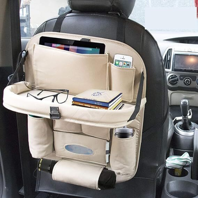 HighLyfe Car Back Seat Organizer with Foldable Tray Table and Multi-Pocket Storage Car Storage Bag(15 L)