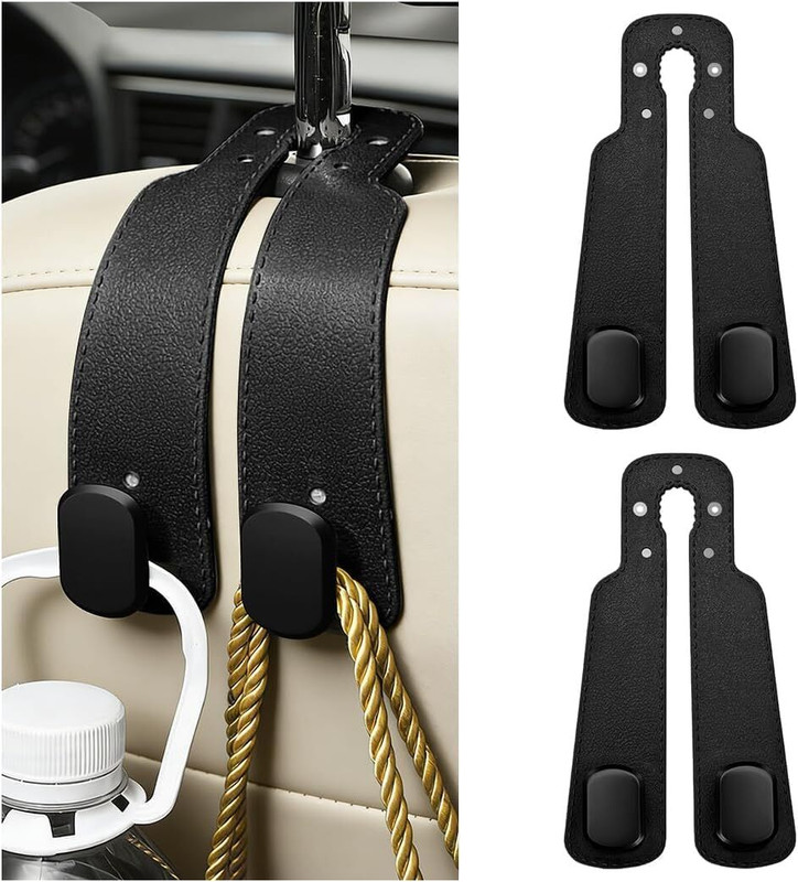 Veneca Car Hooks for Headrest 2 Pack, Car Seat Back Storage Hook, 2 in 1 Headrest Hooks Car Storage Bag(10 L)