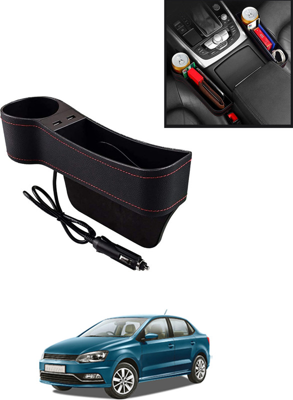 AYW Multifunctional Black Side Seat Pocket With USB Socket For Car-21 Car Side Seat Catcher(0 L)