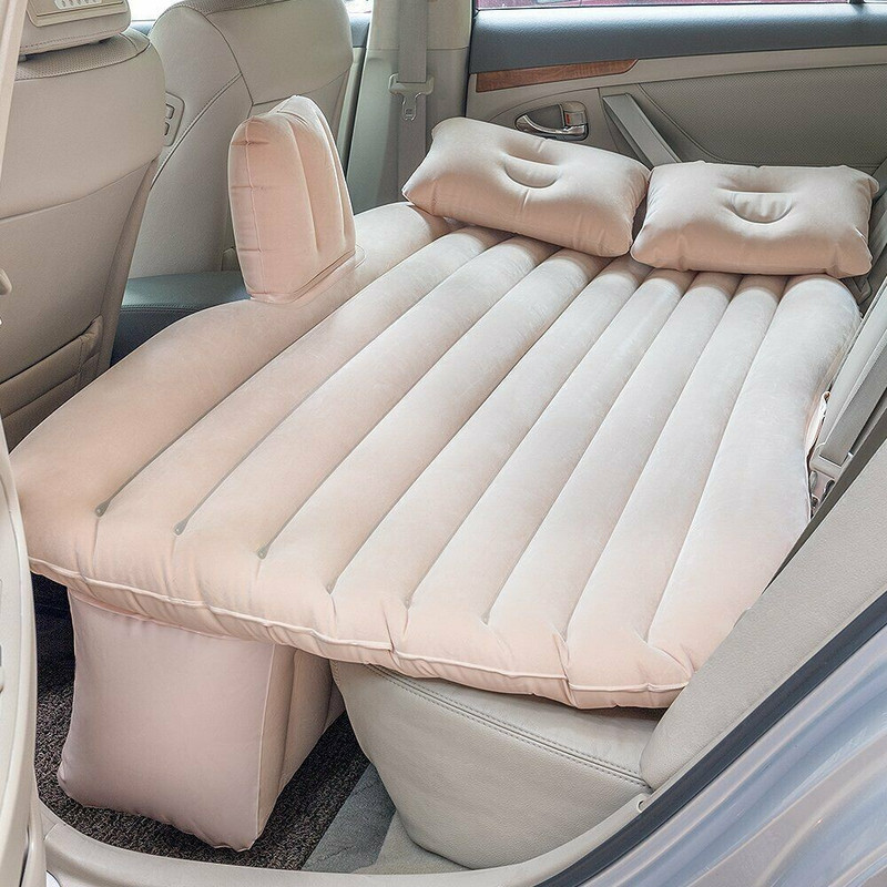 Techtest Car Inflatable Bed , Inflatable Car Air Mattress Travel Air Bed Car Back Seat Air Mattress for Car Travel ( Inflatable Bed Small Beige ) Car Inflatable Bed(Universal)