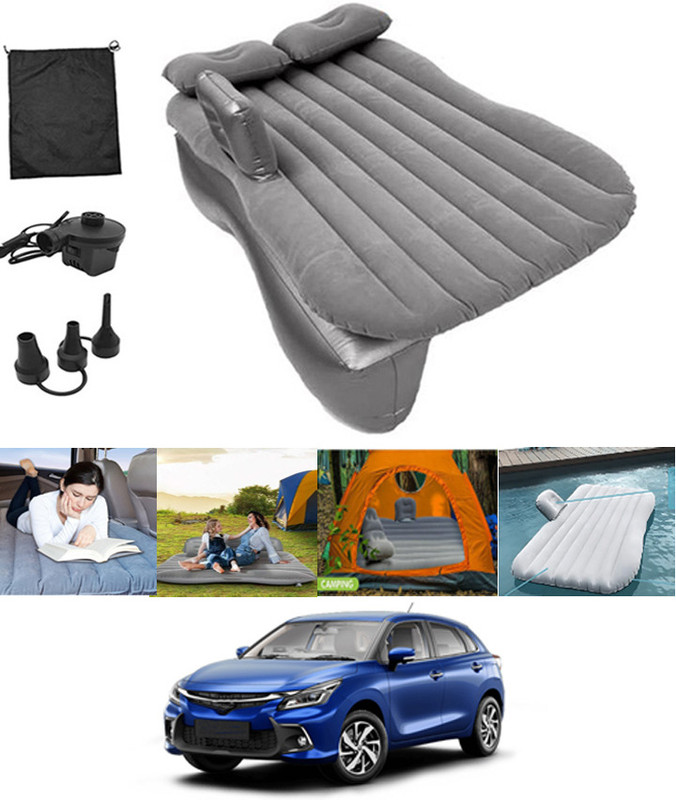 AYW Silver Inflatable Car Bed Travel/Two Pillows/Pump For Car,Camping,Swimming-116 Waterproof & Premium Finish Car Inflatable Bed(Universal)